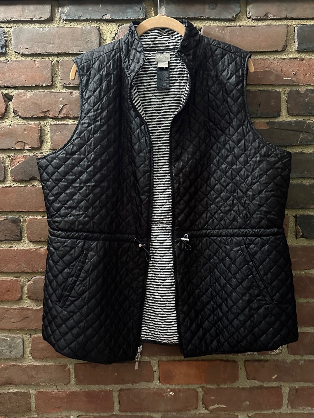 Zenergy by Chicos Light Puffer Vest Reversible Quilted Sz 3 (xl) -48 chest / 28L